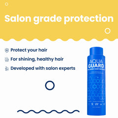 label close-up of AQUA GUARD made in California for quality assurance
