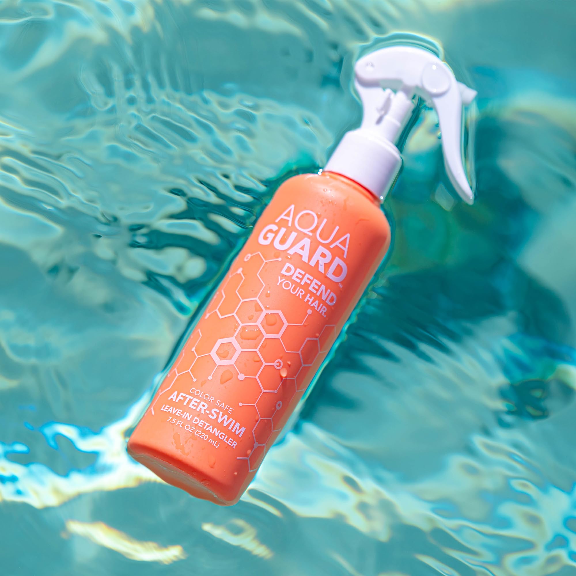 AQUA GUARD bottle next to sunglasses showing portable two-pack convenience