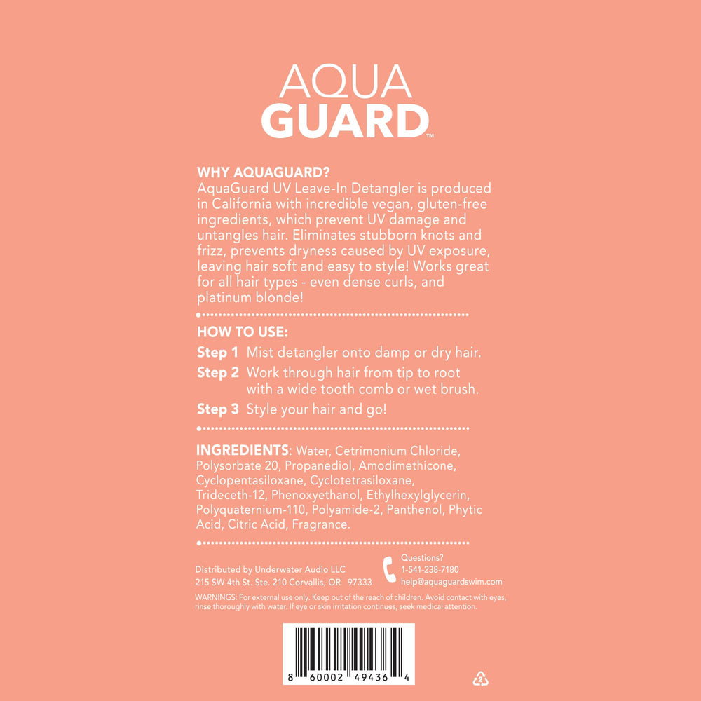 AQUA GUARD on beach towel lifestyle scene protecting hair after ocean swim