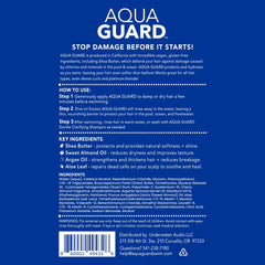 AQUA GUARD poolside scene showing product in an active swim routine