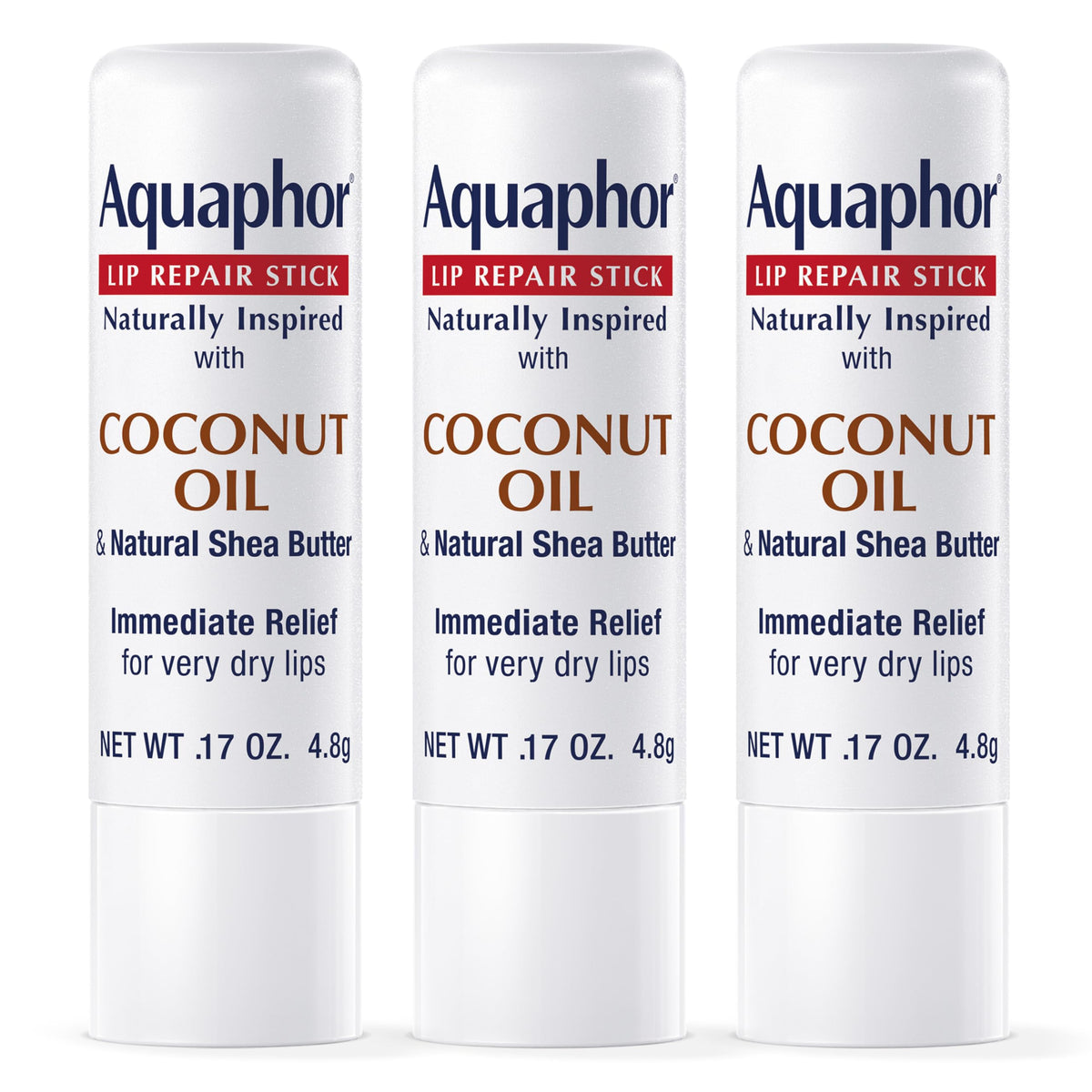 Aquaphor front packaging showing coconut and shea for soothing hydration