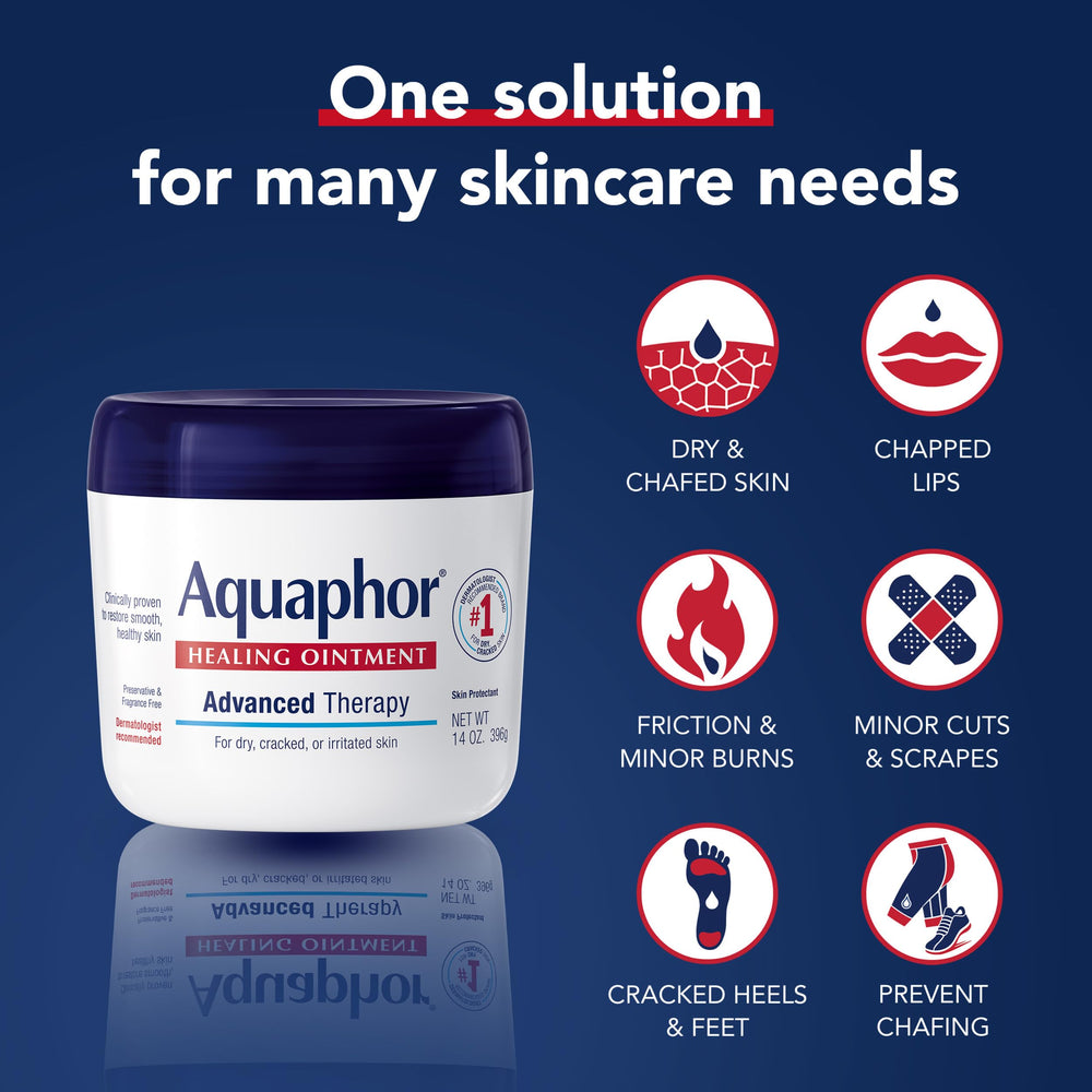 Aquaphor label close-up showing ingredients list and formula transparency benefit