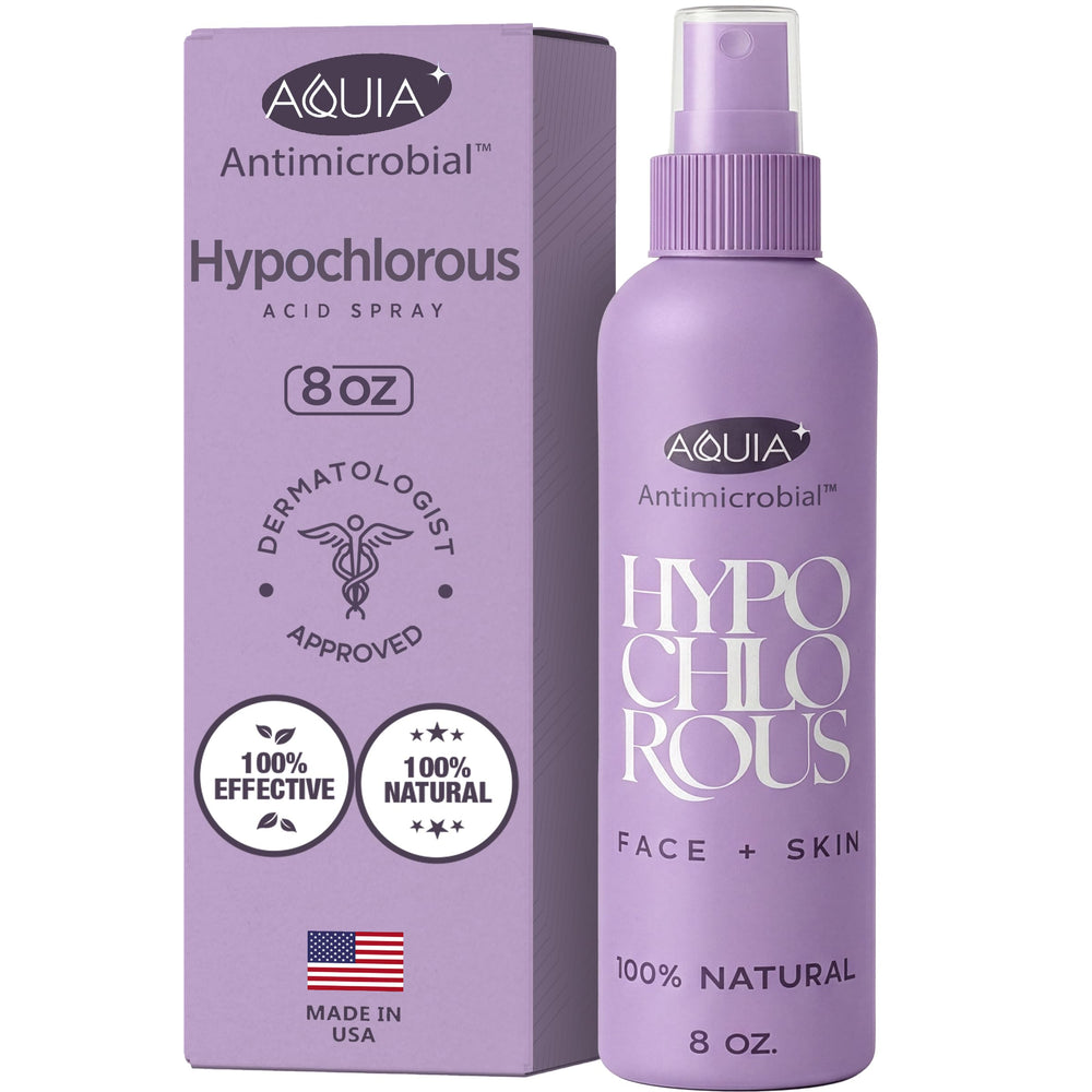 Aquia front packaging showing calming antiseptic mist benefits