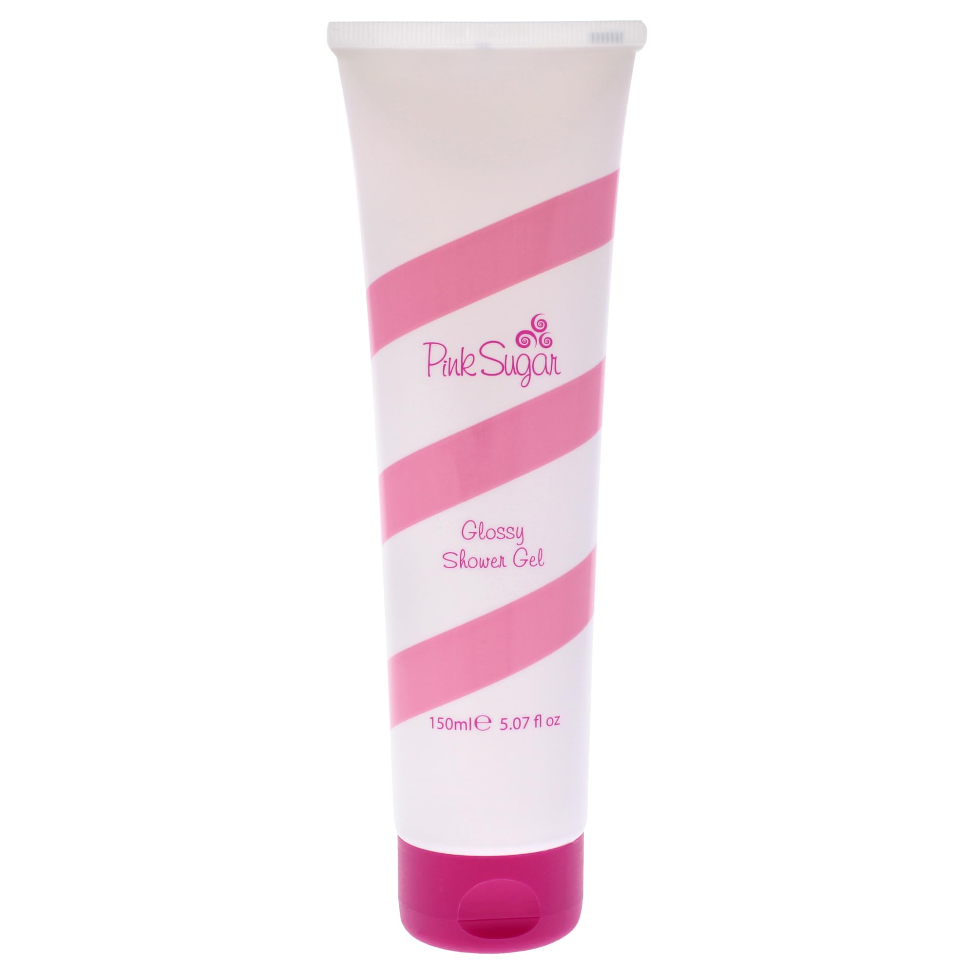 Aquolina front bottle view showing glossy Pink Sugar label and travel size benefit