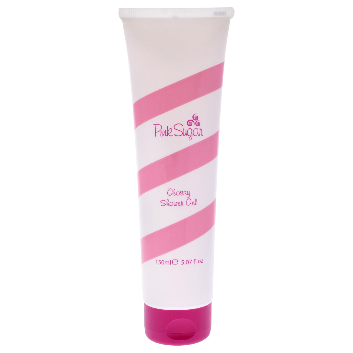 Aquolina front bottle view showing glossy Pink Sugar label and travel size benefit