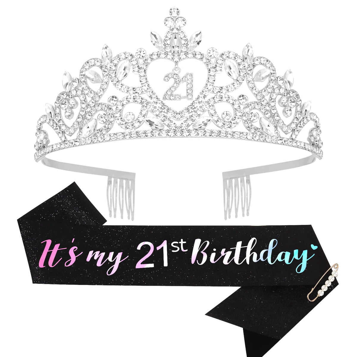 Araluky tiara and sash front view showcasing ready-to-wear celebration accessories