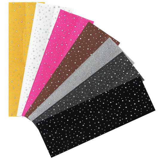 Araluky front view of seven headbands showing colors and neat arrangement, stylish convenience