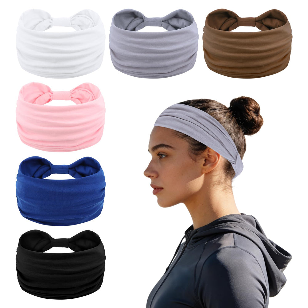 Araluky front view of six-pack headbands showing colors and compact packaging, convenient gifting
