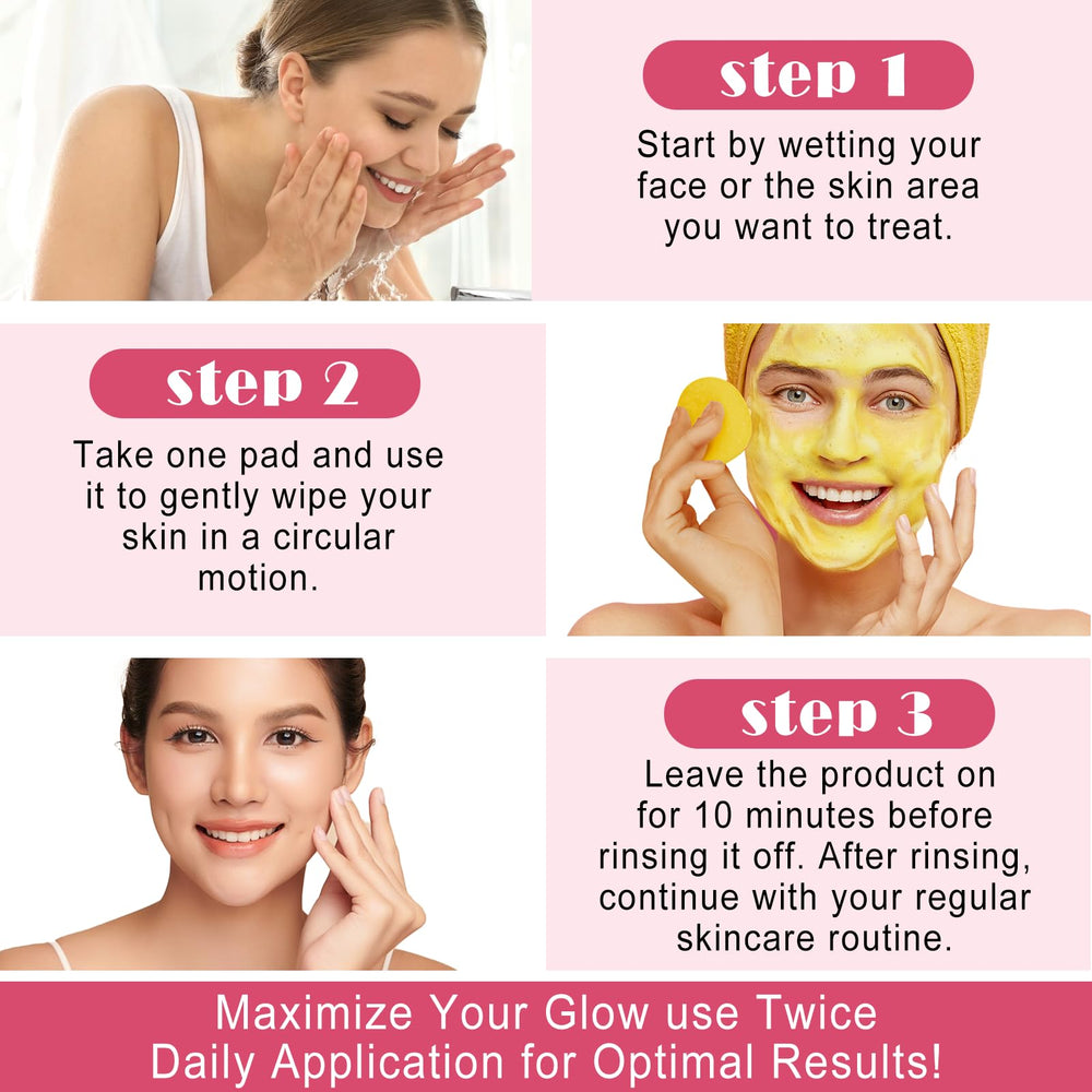 A r b c r n applying pad to face demonstrating quick, no-rinse cleansing benefit