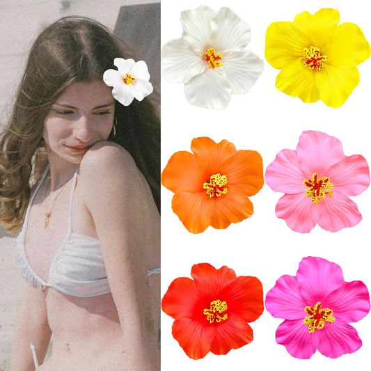 Arbogi front view of six colorful flower clips shows variety and instant styling
