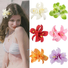 Arbogi set of six colorful flower clips displayed for outfit matching benefit