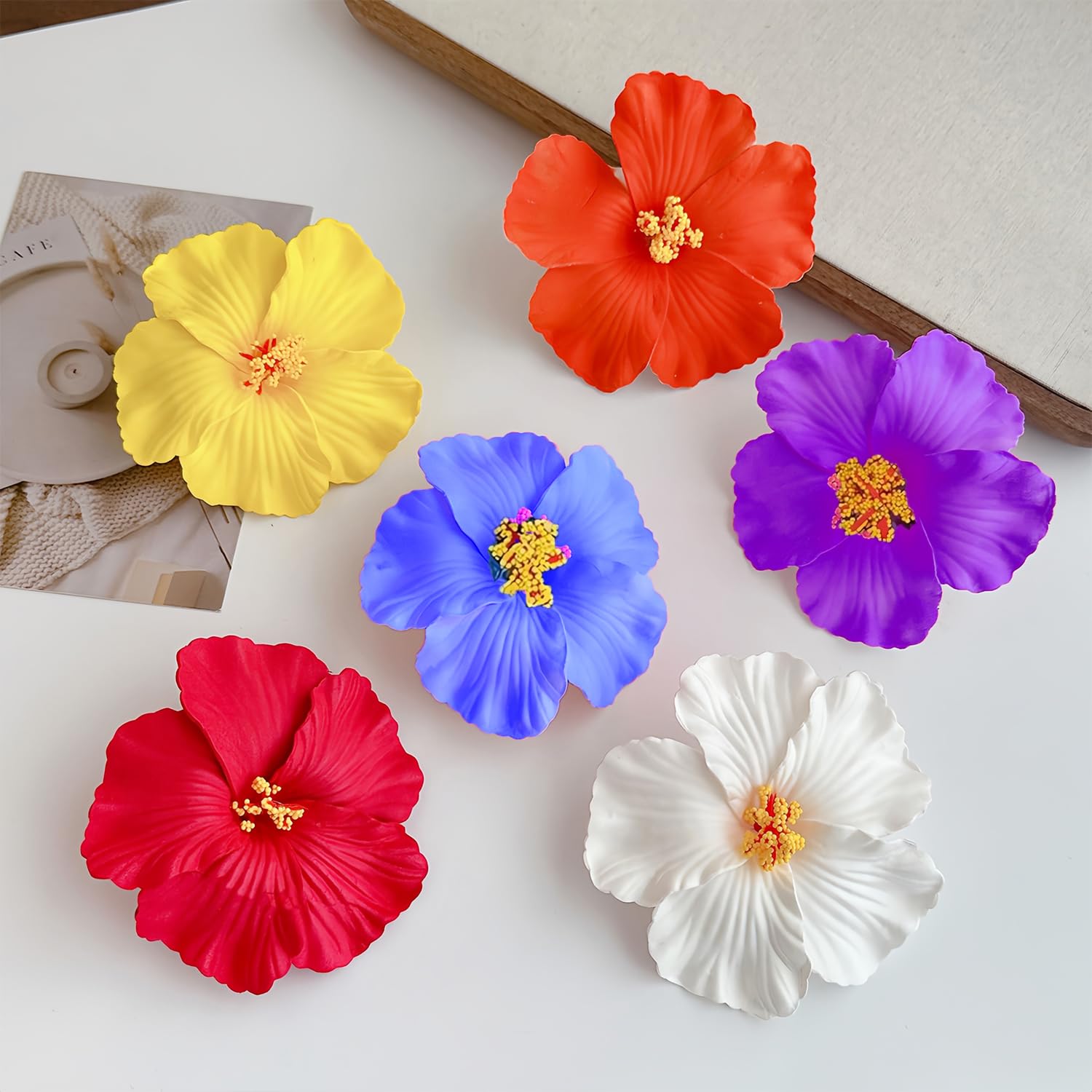 Arbogi floral clip used in bridesmaid hair offering coordinated wedding accessory