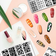 Arbuya animal print textures close-up highlighting zebra and leopard for bold nails
