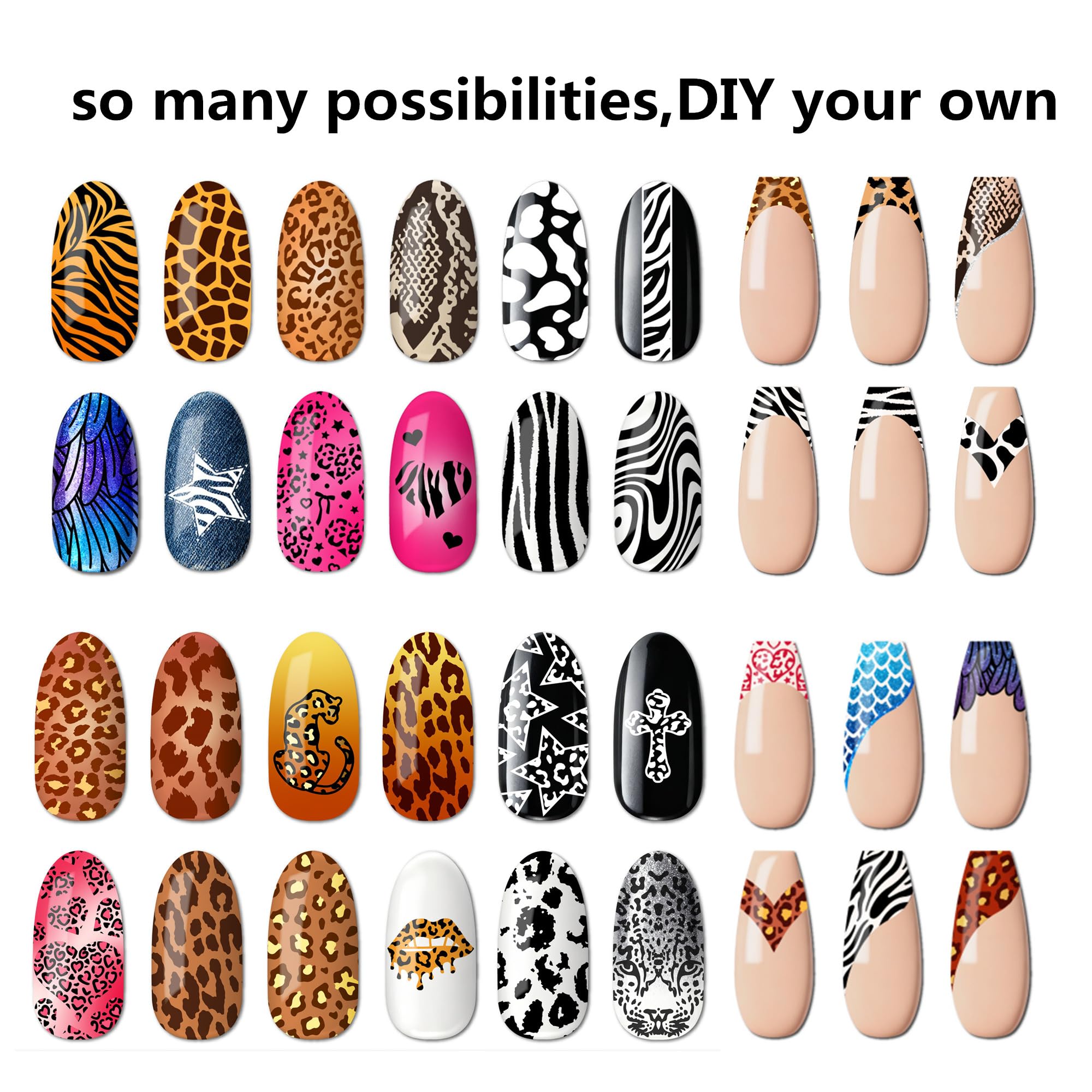 Arbuya finished manicure with leopard and zebra nails benefit bold salon-quality results