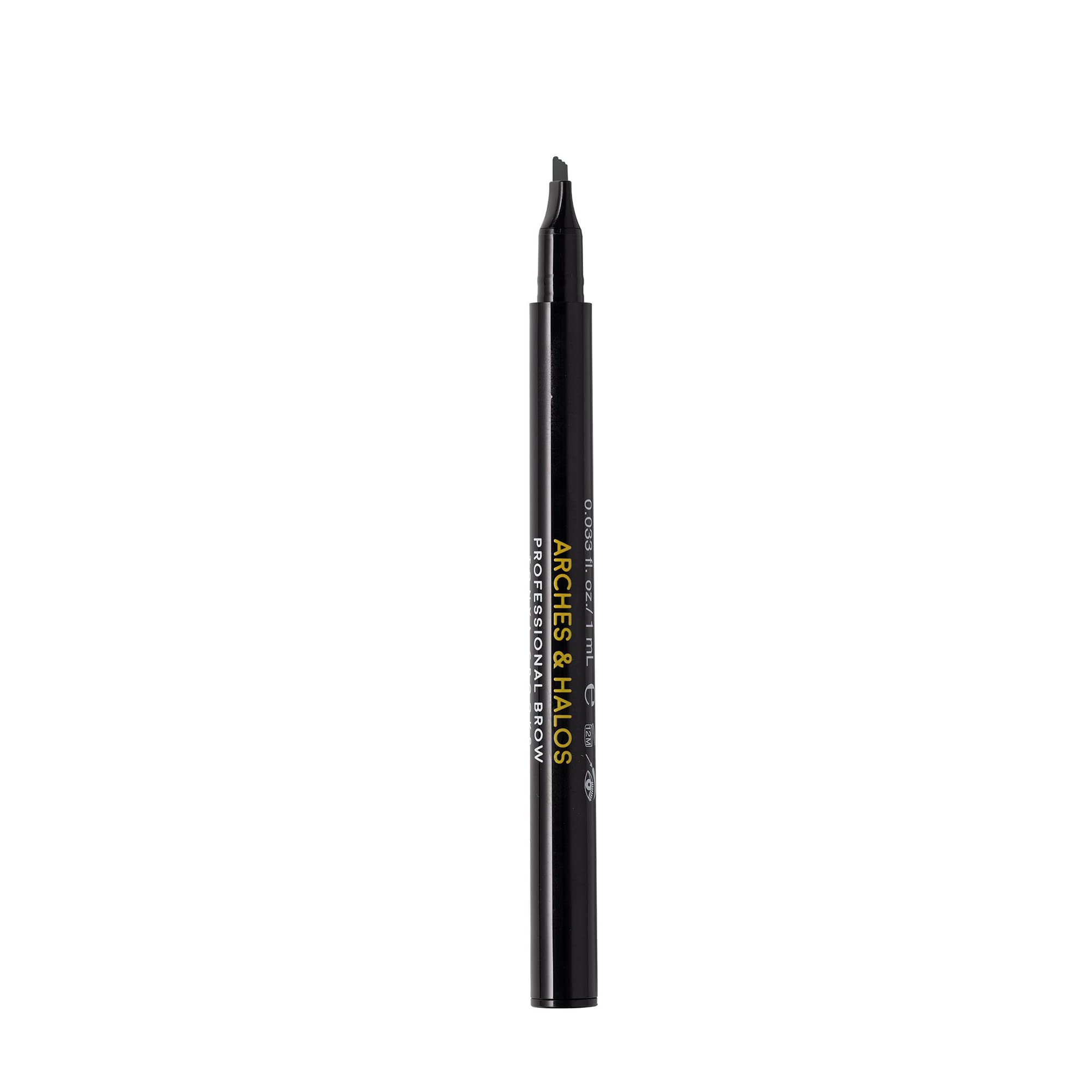 Arches & Halos front packaging showing charcoal shade and benefit of precise shaping