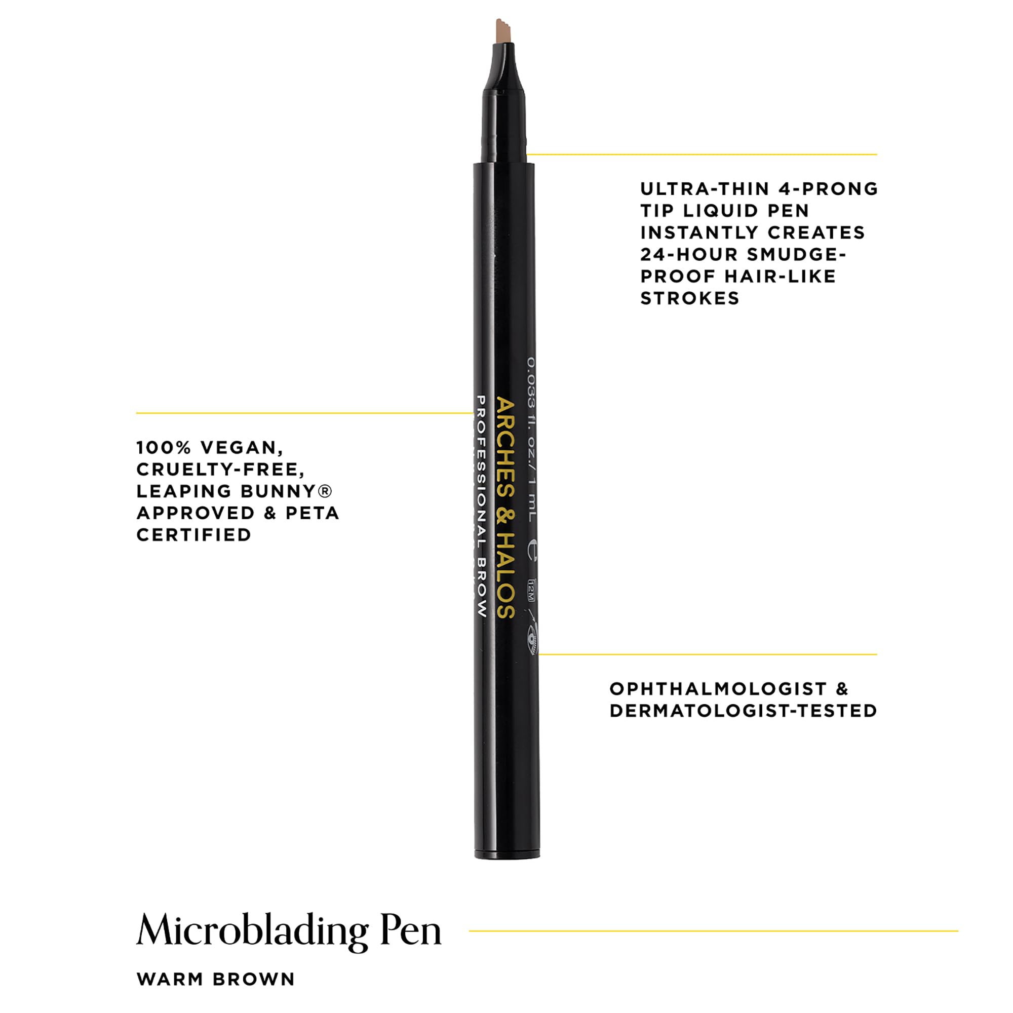 Arches & Halos pronged tip close-up demonstrating four-prong stroke control and natural results