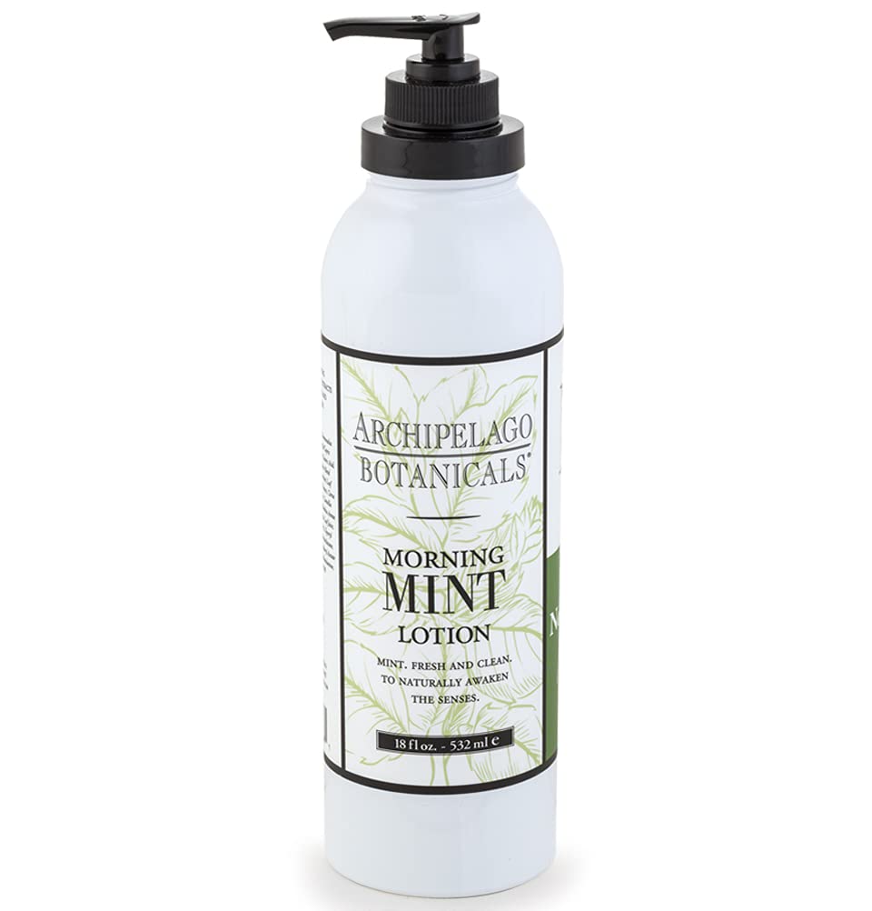 Archipelago Botanicals front bottle view shows brand and uplifting mint scent benefit
