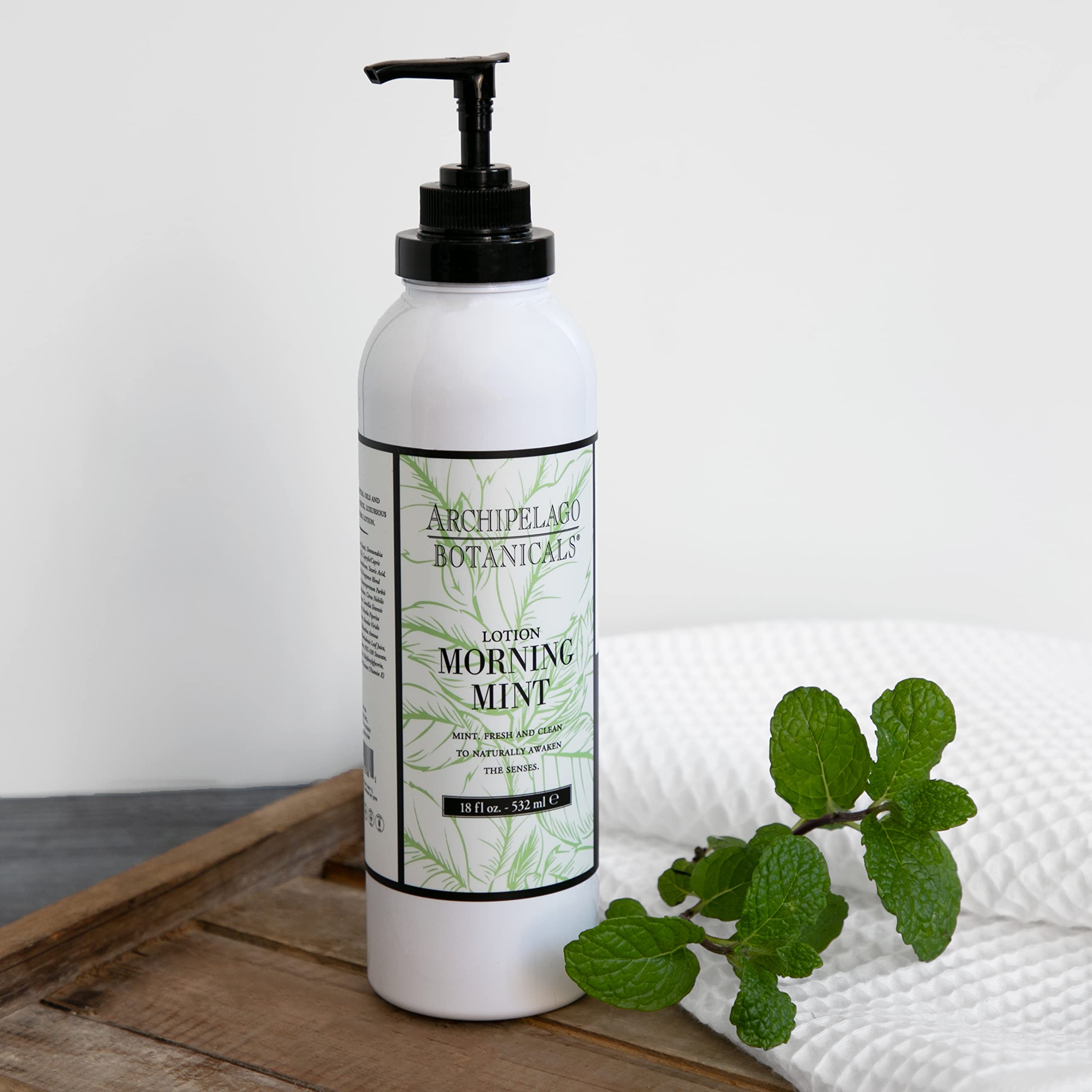 Archipelago Botanicals lotion texture closeup showcasing lightweight absorbent benefit