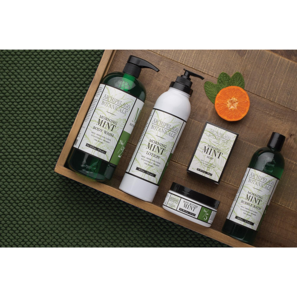 Archipelago Botanicals ingredients label close view highlighting botanical formula and free-from claims