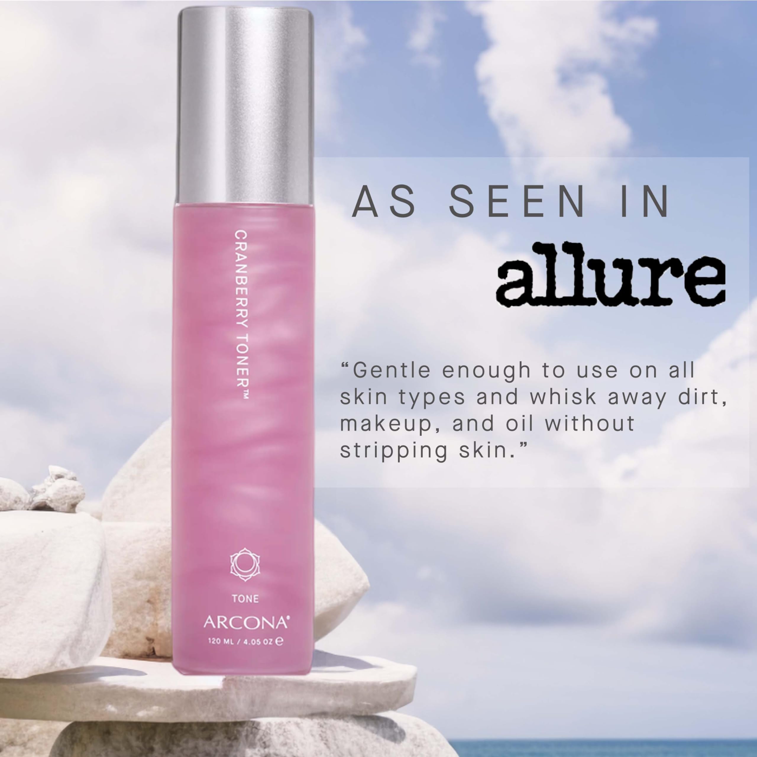 ARCONA toner being poured to show milky consistency and easy application
