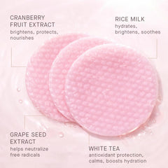ARCONA single toner pad close-up showing soaked texture for gentle exfoliation benefit