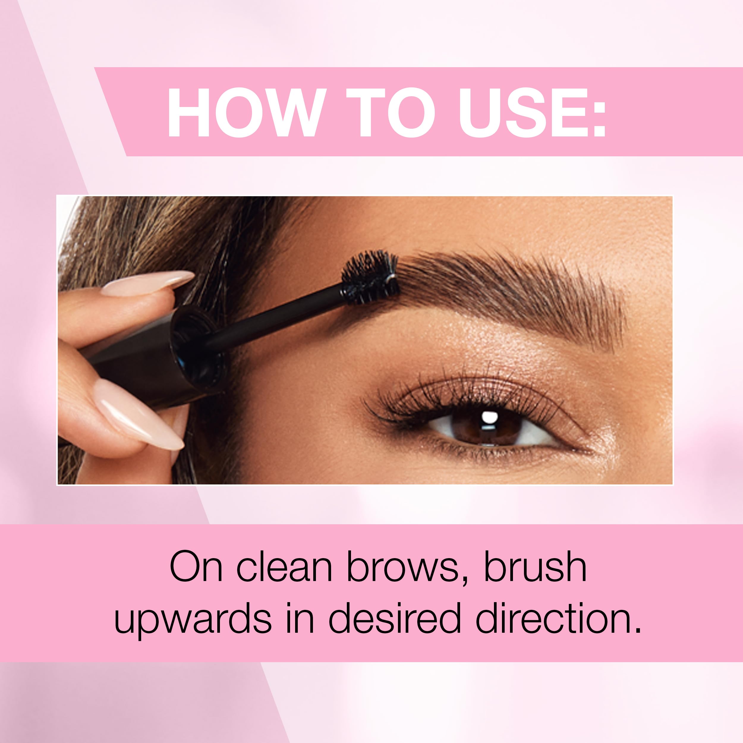 Ardell brow glue cap and label detail highlighting vegan cruelty-free formula benefit