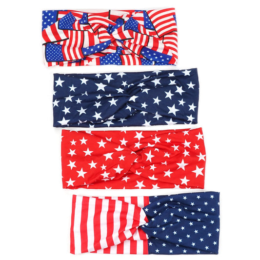 Ardorchid headbands front packaging showing four patriotic bands and clear styling benefit