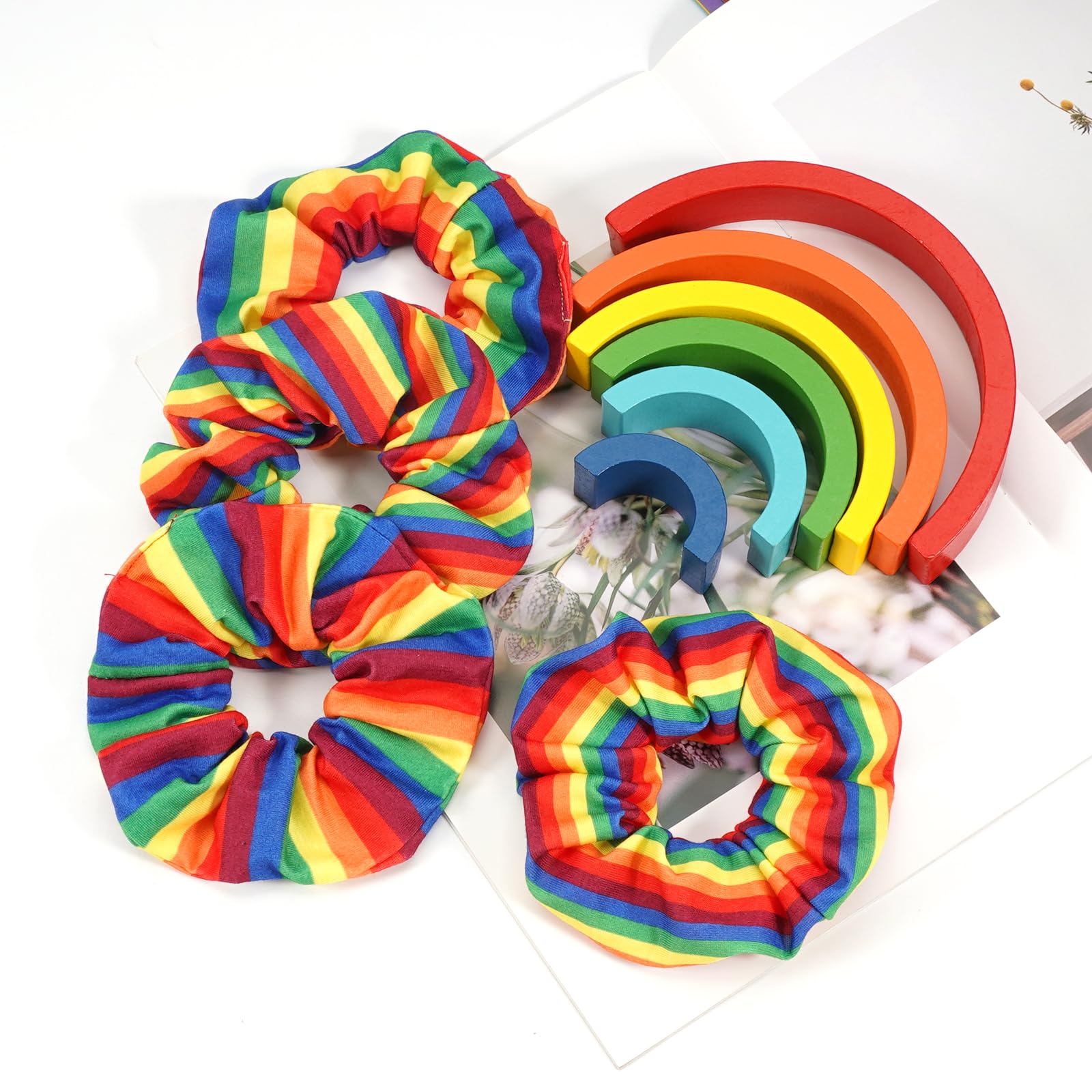 Ardorchid worn in a ponytail on model showing secure hold and colorful style