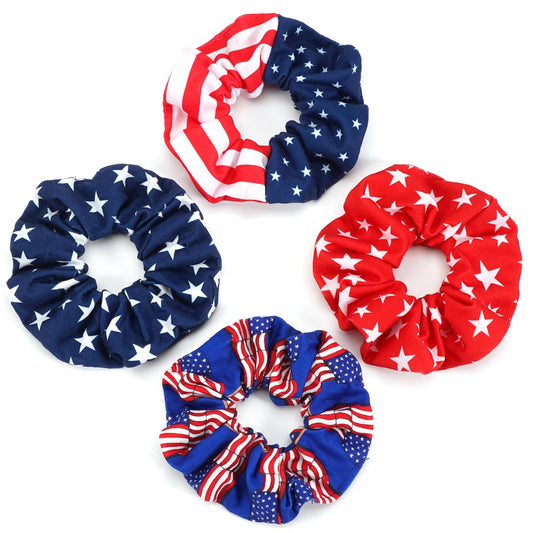 Ardorchid scrunchies front pack showing patriotic designs and benefits