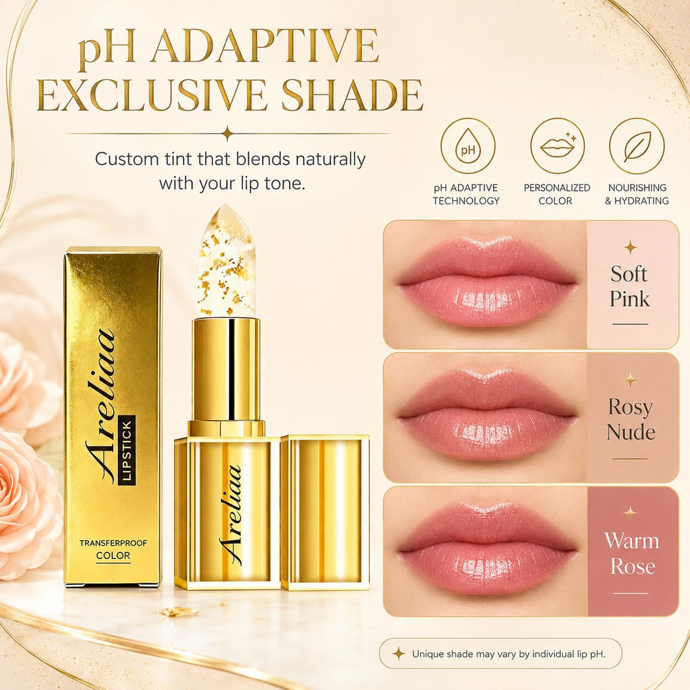Areliaa lips application closeup showing natural adaptive tint benefit