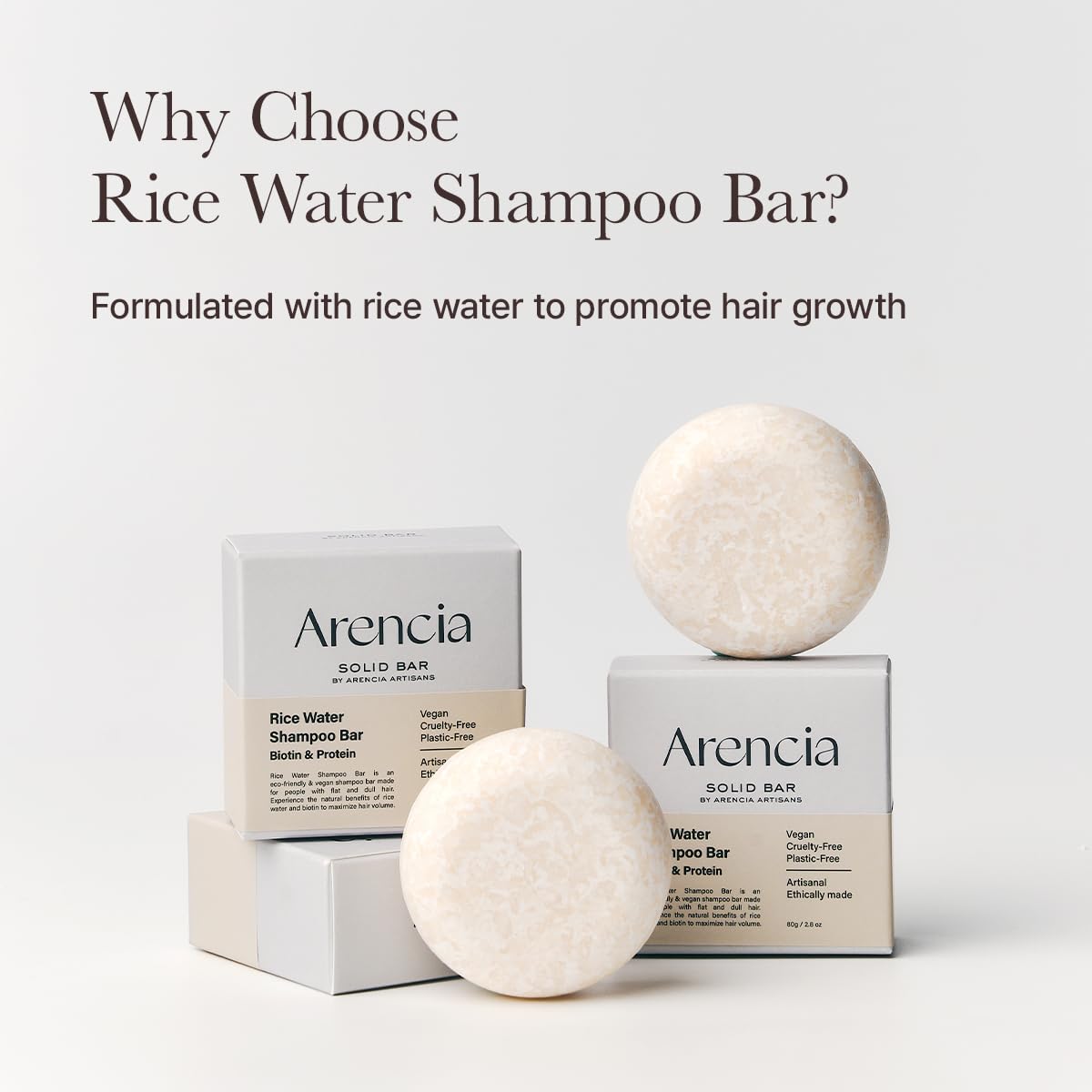 ARENCIA rich foam texture on hair demonstrating gentle cleansing