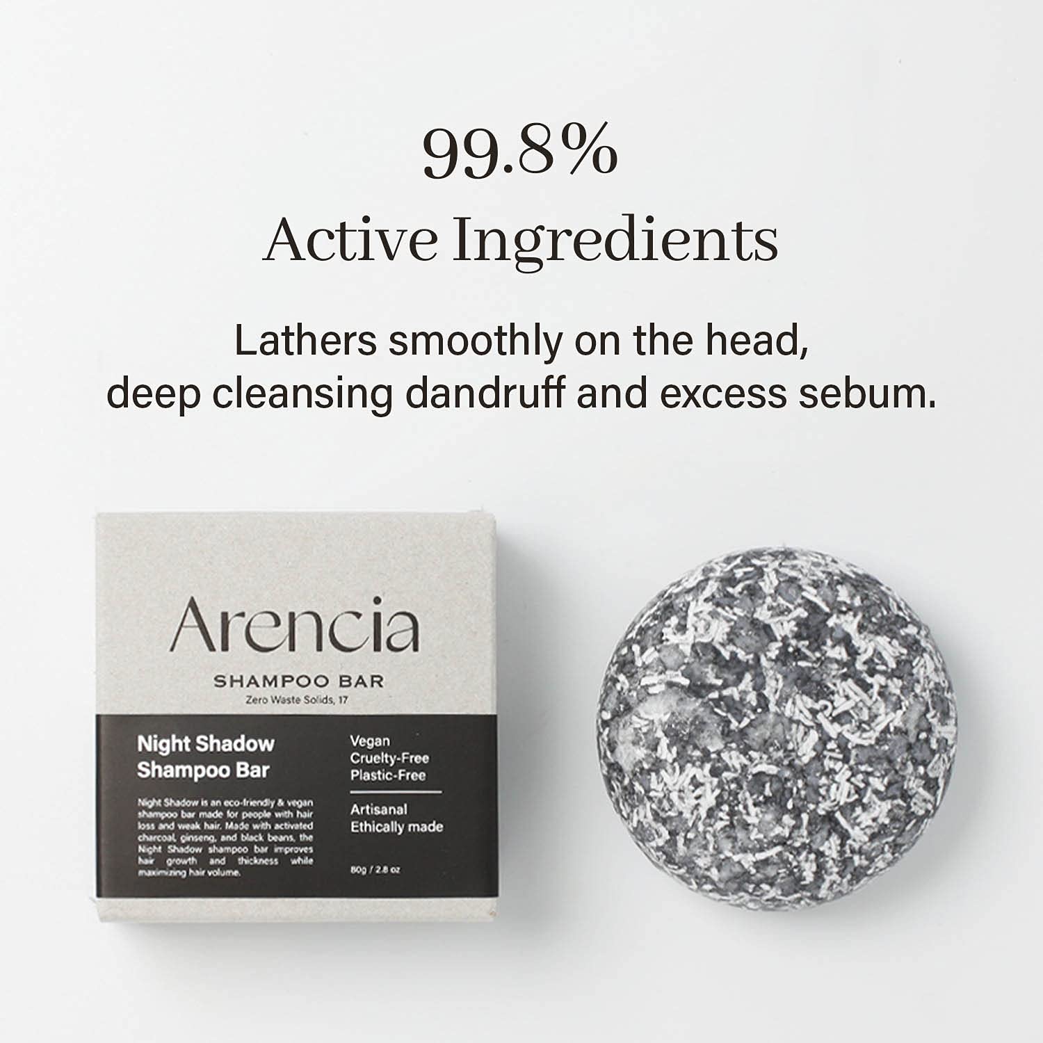 ARENCIA bar close-up texture highlighting smooth, concentrated formula