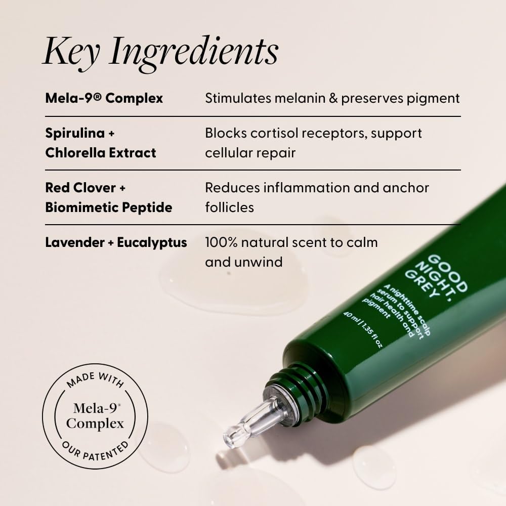 Arey Good Night Grey algae ingredient visual emphasizing antioxidant scalp protection