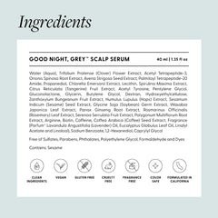 Arey Good Night Grey applied to hand demonstrating easy, oil-free scalp application
