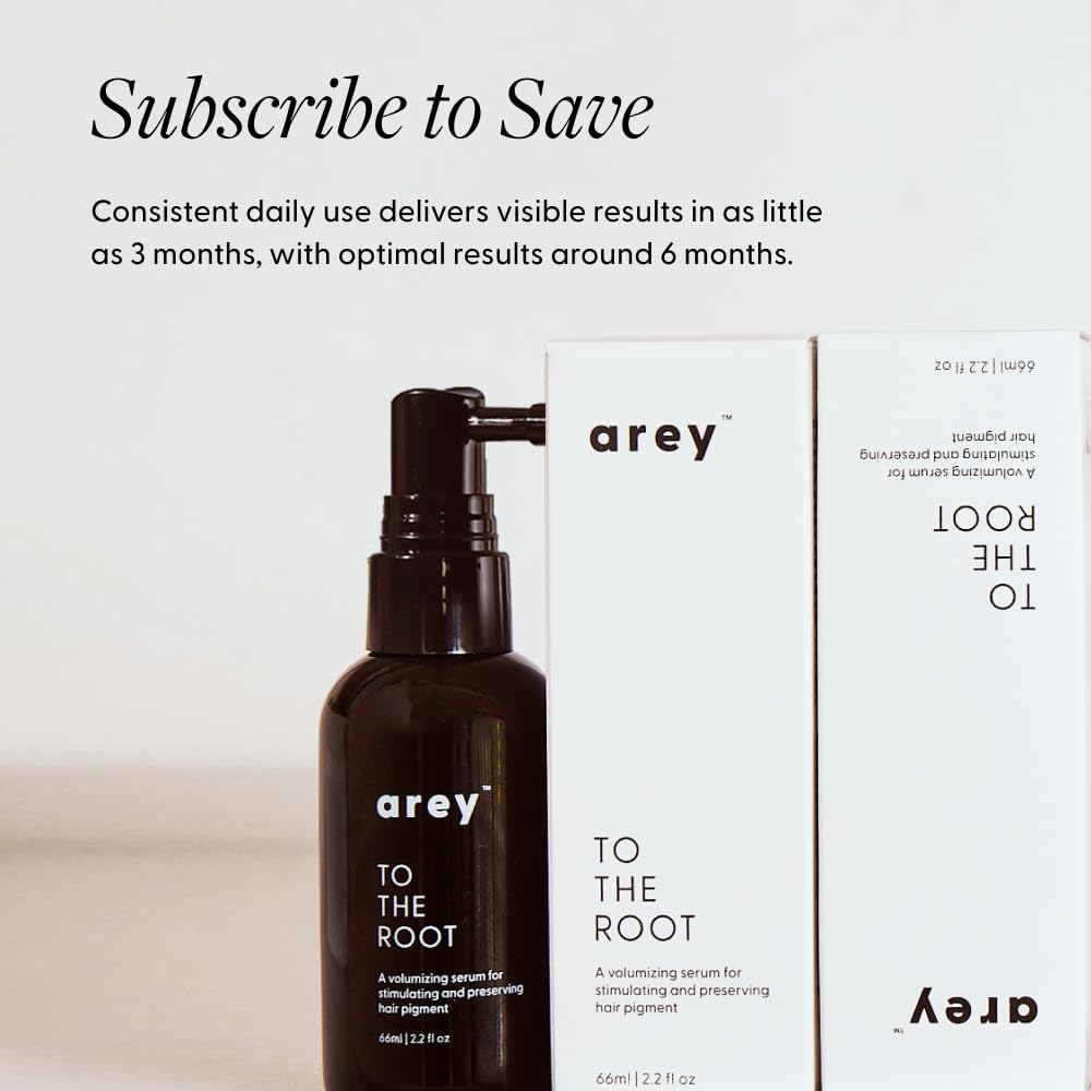 Arey bottle on bathroom counter showing daily routine convenience benefit