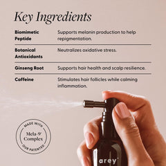 Arey being applied to scalp illustrating targeted root-level delivery