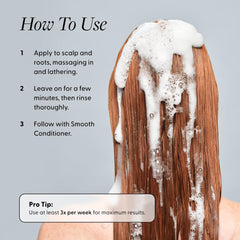 Arey wash shampoo before and after hair visual showing improved strength