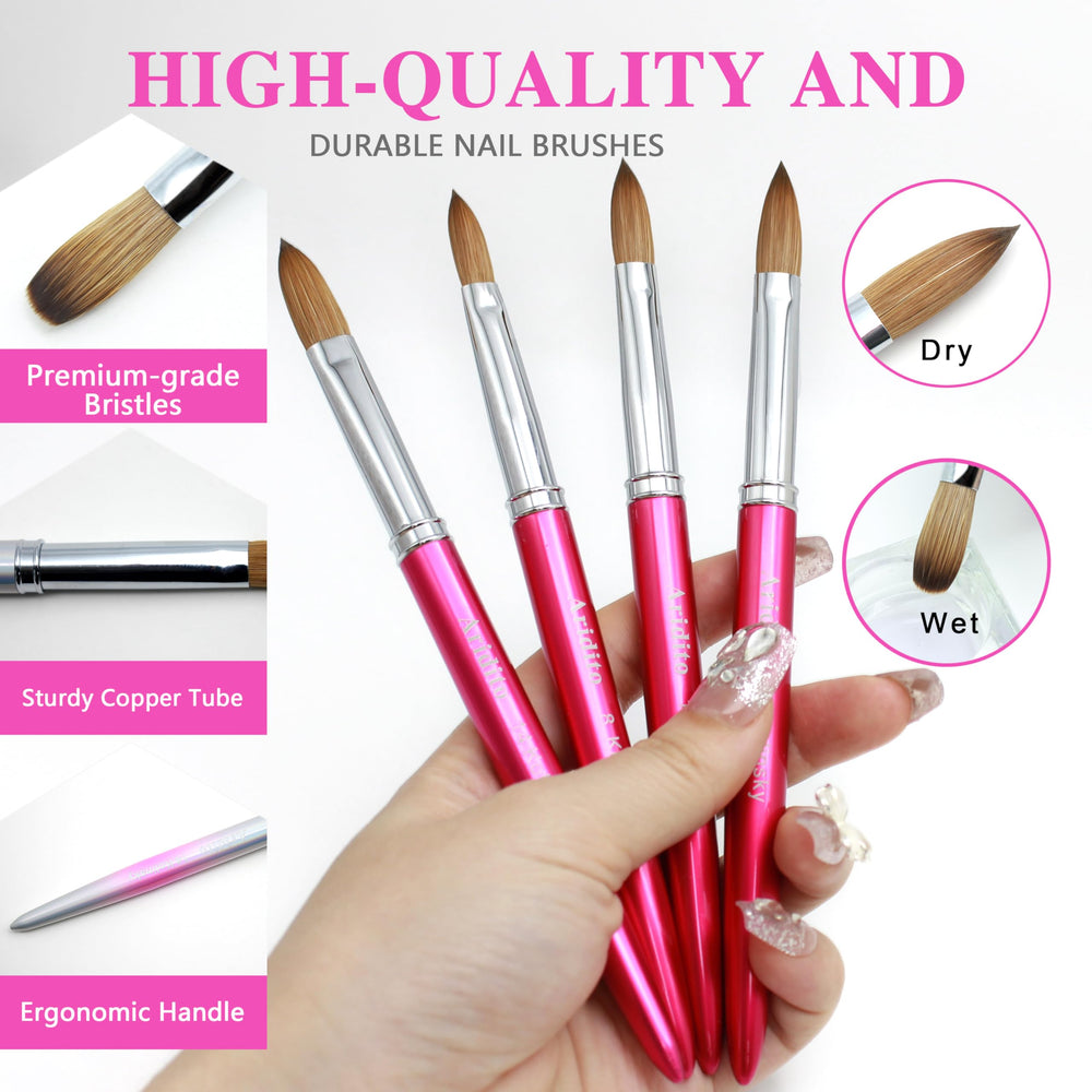 Aridito brush tip shape side view illustrating flat edge accuracy
