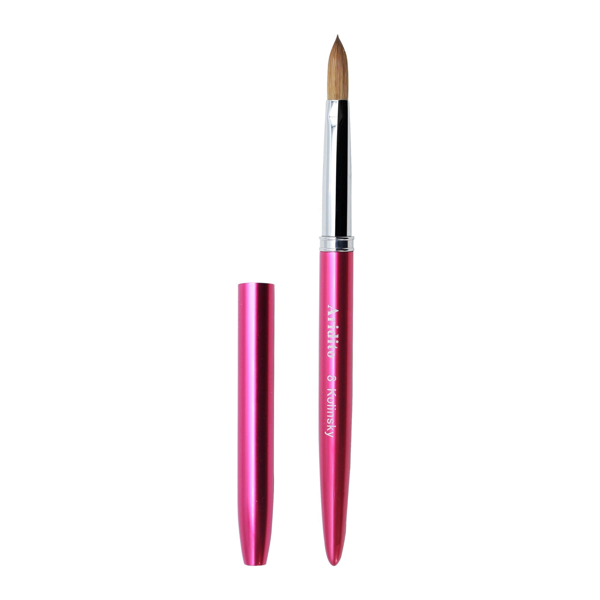 Aridito brush front shot showing flat head for precise acrylic work