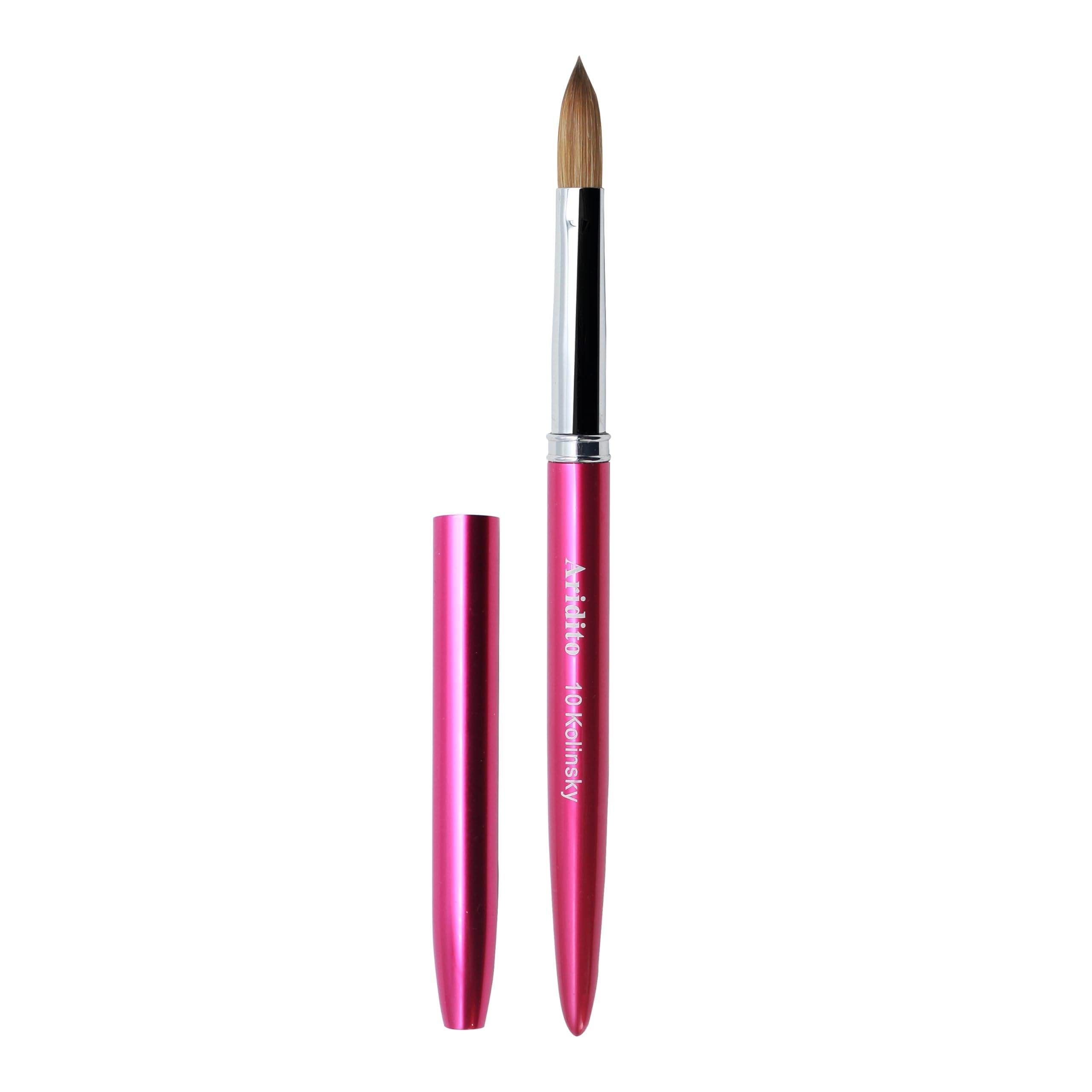 Aridito Kolinsky brush front view showing shape and handle for precise application