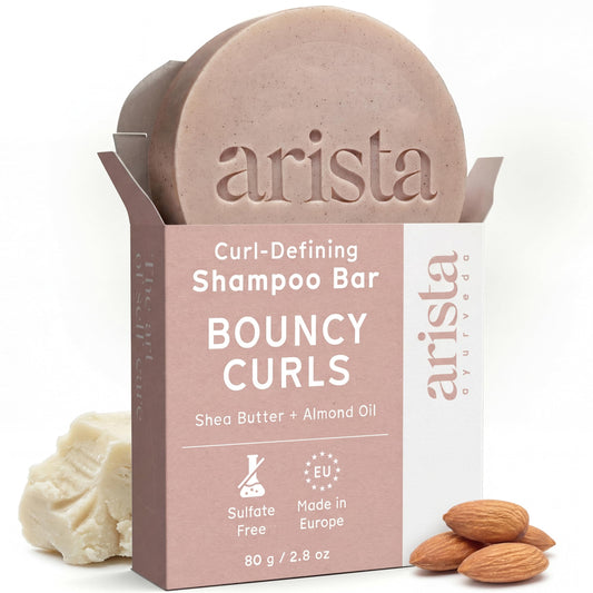 Arista ayurveda shampoo bar front packaging showing eco-friendly design and product name benefits