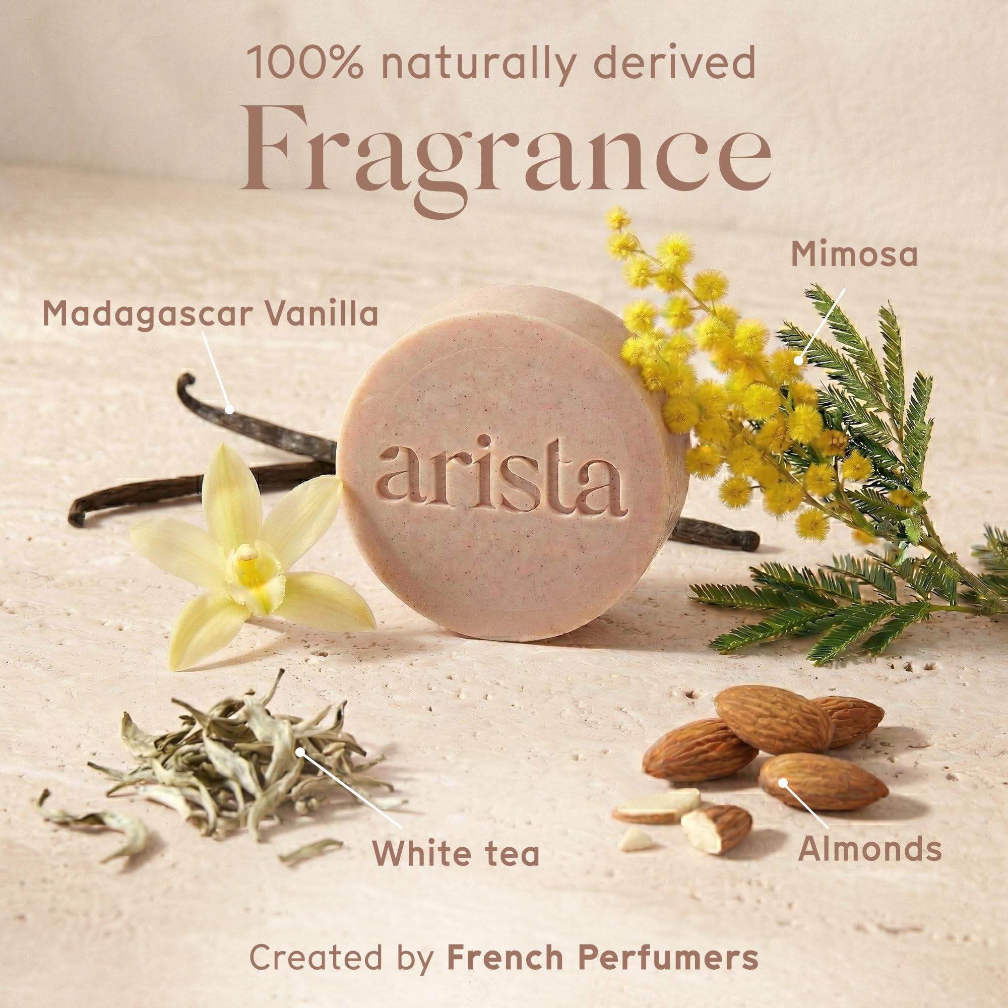 Arista ayurveda sweet almond oil bottle image conveying nourishing and softening benefit
