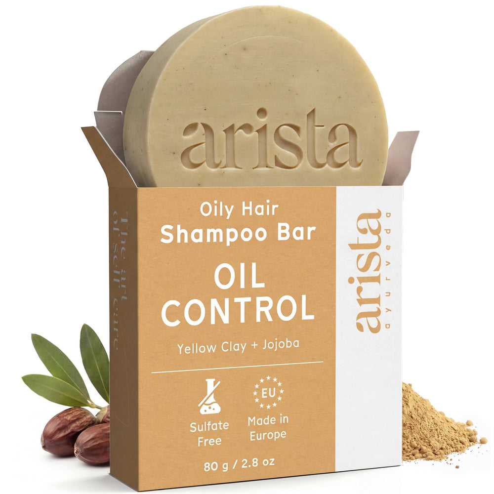 Arista shampoo bar front packaging showing eco-friendly design and benefits