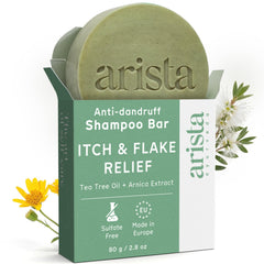 Arista ayurveda shampoo bar front packaging showing label and eco benefits
