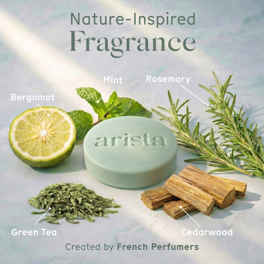 Arista shampoo bar with rosemary and biotin ingredients for volume
