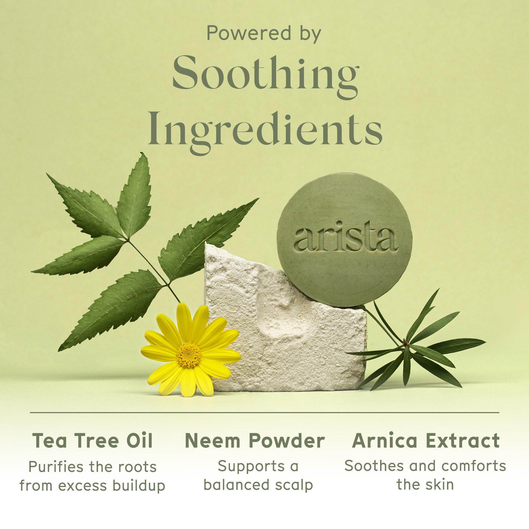 Arista ayurveda bar being massaged into scalp illustrating gentle application