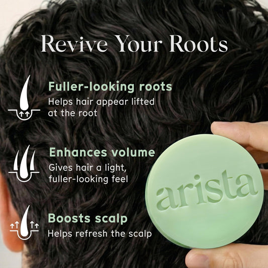 Arista shampoo bar side profile highlighting solid compact shape