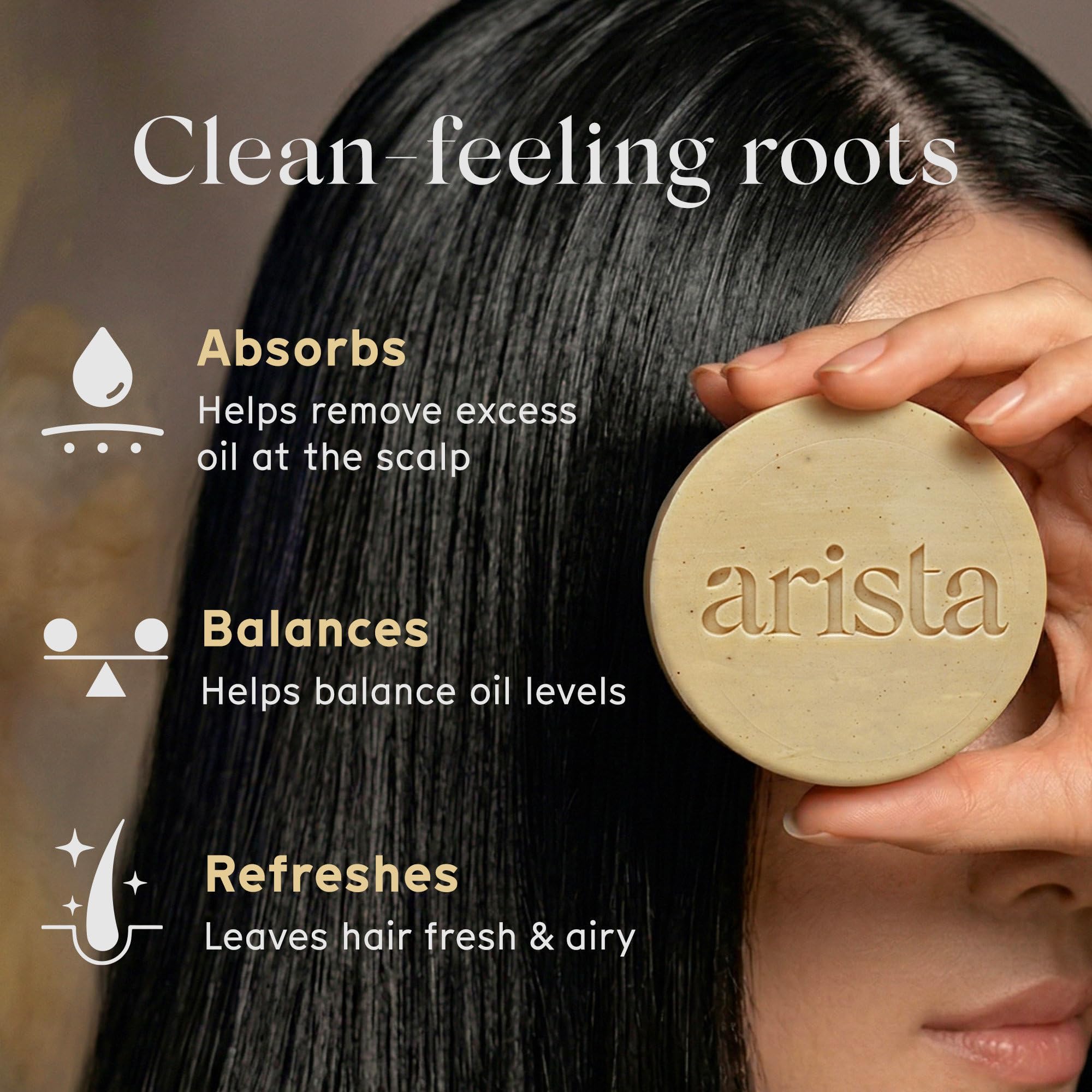 Arista shampoo bar texture close-up highlighting clay and natural grain