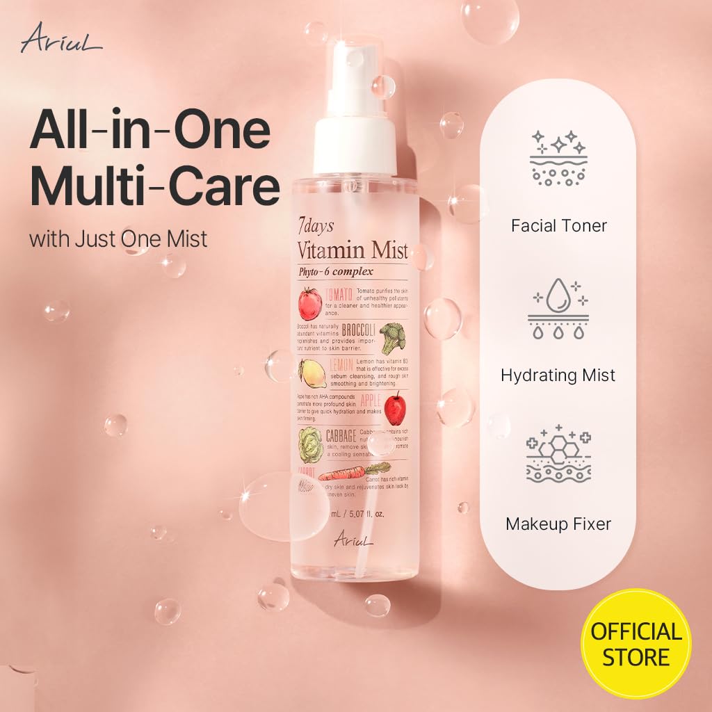 Ariul spray nozzle producing fine mist for even hydration benefit