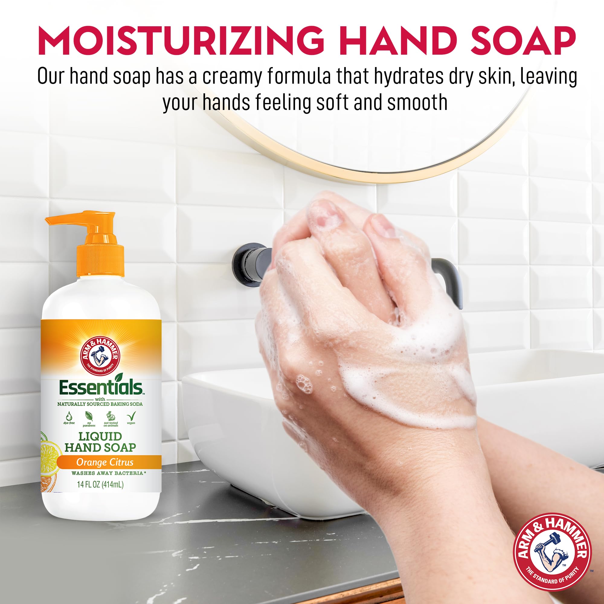 Arm & Hammer ingredient label detail highlighting mild formulation